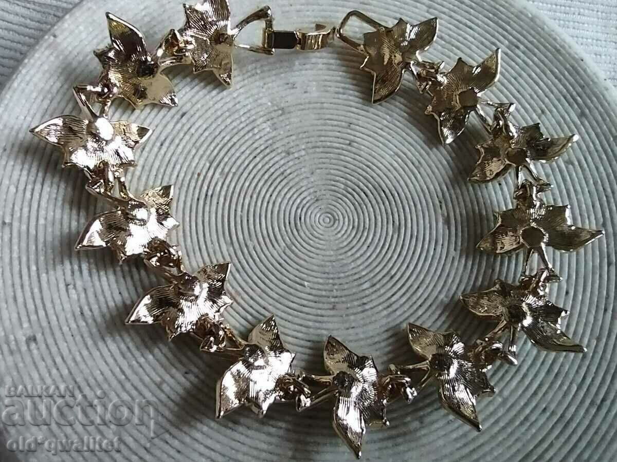 Bracelet with green enamel, gold plating - 7 Bracelet with green enamel, gold plating - 7