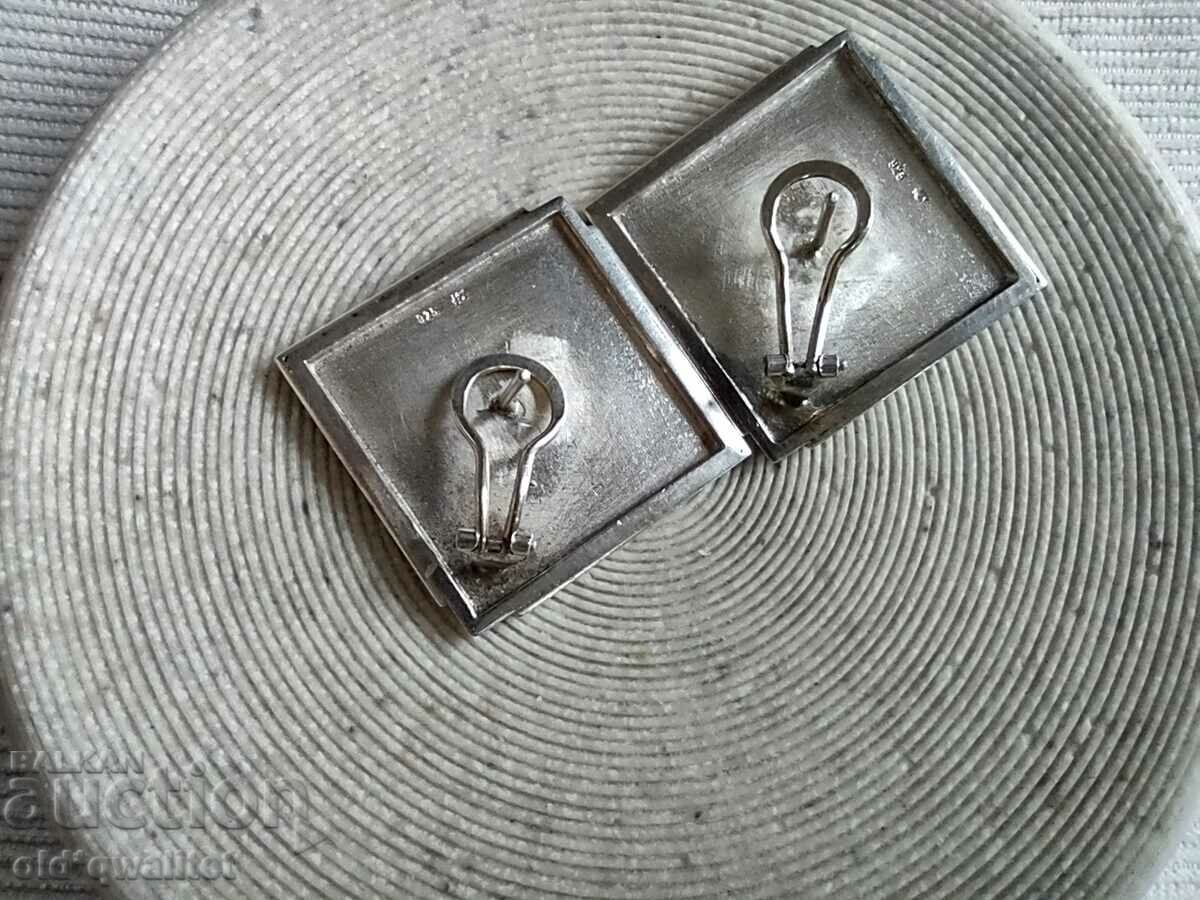 Auction Earrings, Silver 925, Designer approx. 3/3 cm, diamond-shaped Auction Earrings, Silver 925, Designer approx. 3/3 cm, diamond-shaped