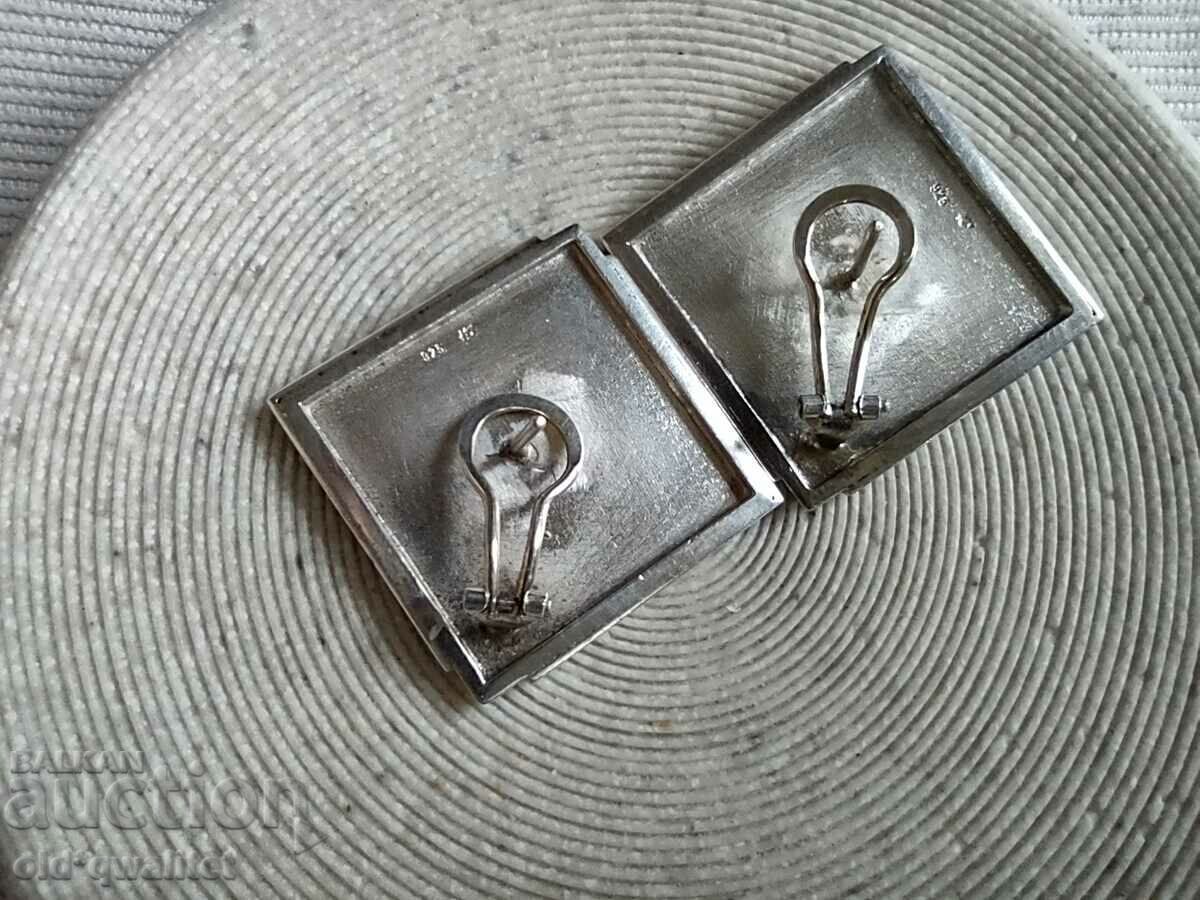 Delivery of Earrings, Silver 925, Designer approx. 3/3 cm, diamond-shaped Delivery of Earrings, Silver 925, Designer approx. 3/3 cm, diamond-shaped