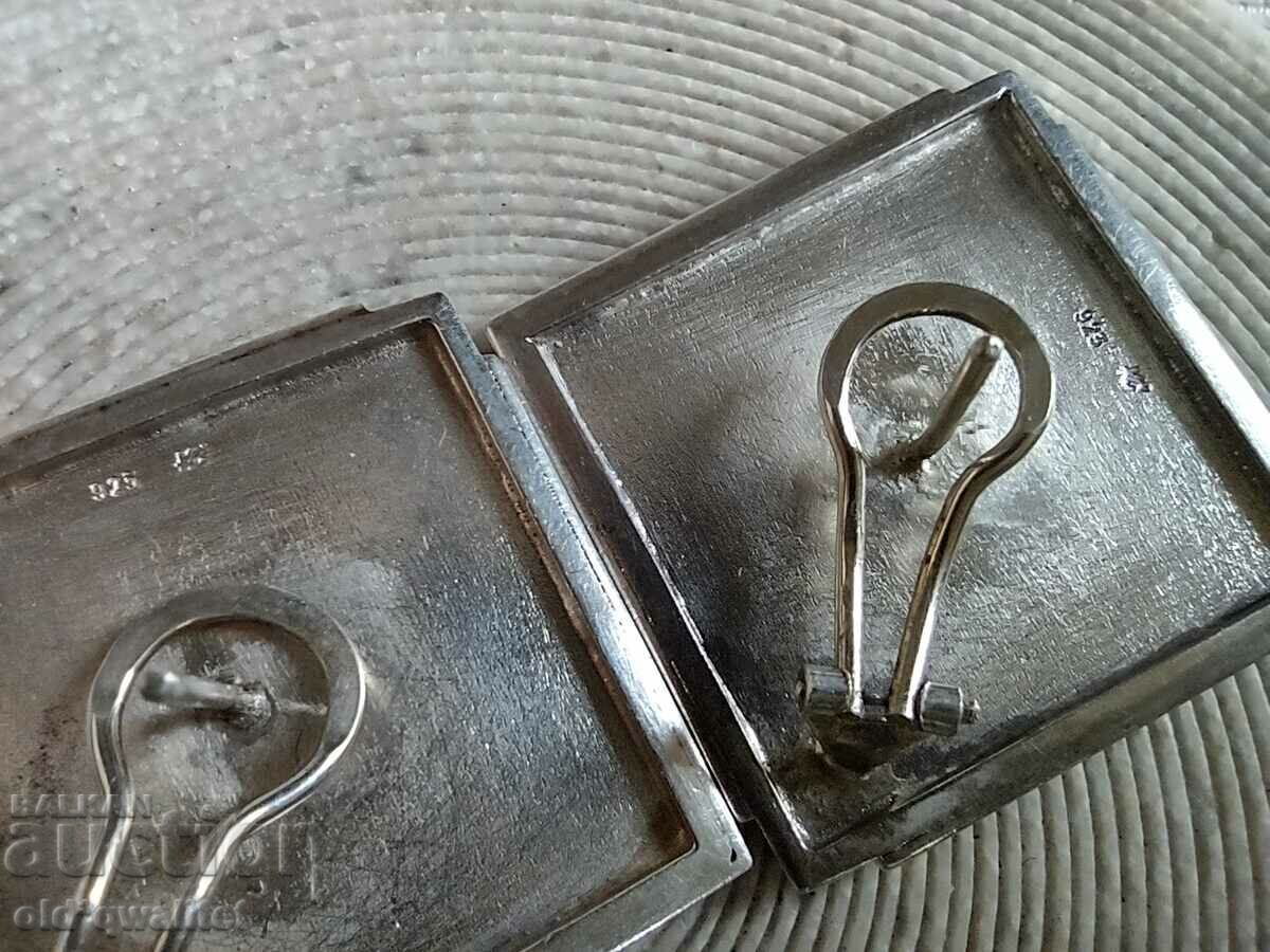 Earrings, Silver 925, Designer approx. 3/3 cm, diamond-shaped - 5 Earrings, Silver 925, Designer approx. 3/3 cm, diamond-shaped - 5