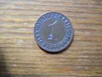 1 pfennig 1925 - Γερμανία ( J ) reichspfennig