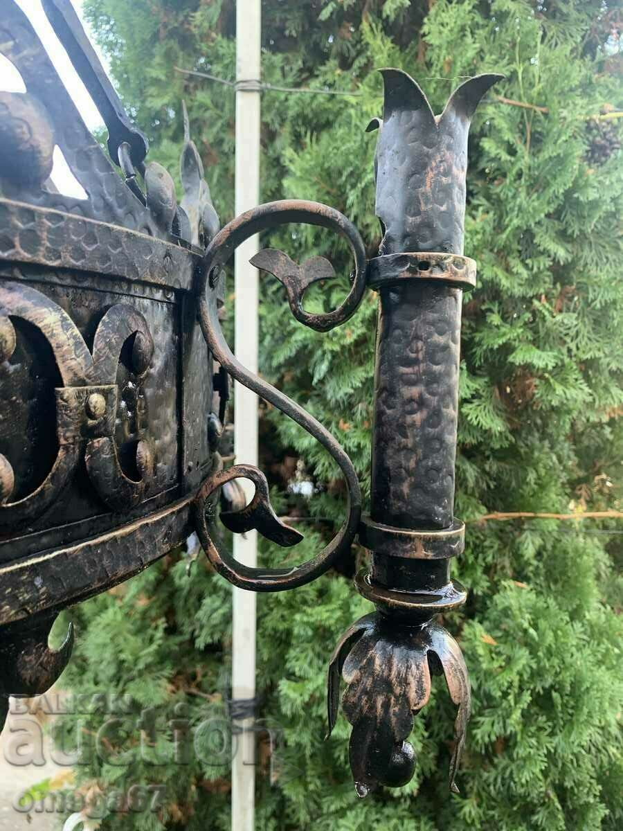 Delivery of Large, forged, antique candelabra chandelier from the beginning. in the 20th century Delivery of Large, forged, antique candelabra chandelier from the beginning. in the 20th century