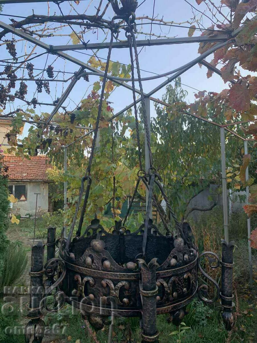 Large, forged, antique candelabra chandelier from the beginning. in the 20th century - 7 Large, forged, antique candelabra chandelier from the beginning. in the 20th century - 7
