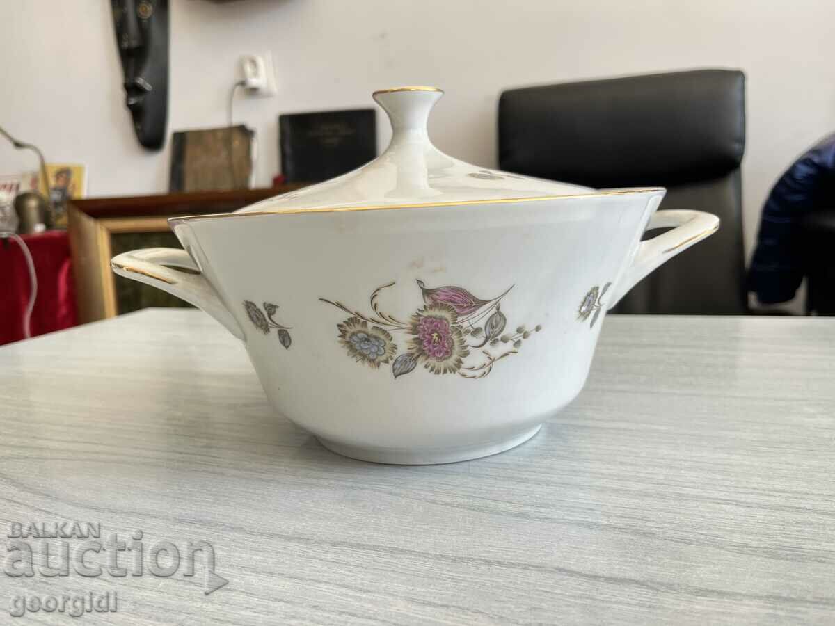 Bulgarian porcelain soup bowl. #3724