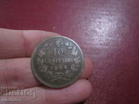 1866 10 coins Italy letter N