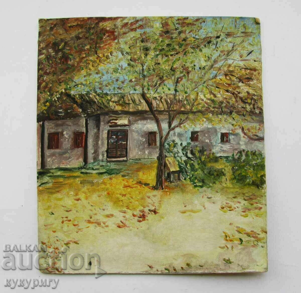 Old picture drawing rural yard landscape unsigned with price 45.00 BGN | € 23.01 Old picture drawing rural yard landscape unsigned with price 45.00 BGN | € 23.01