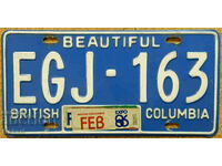Canadian license plate Plate BRITISH COLUMBIA