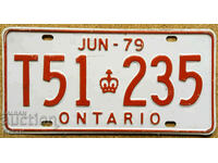 Placă de înmatriculare canadiană ONTARIO 1979