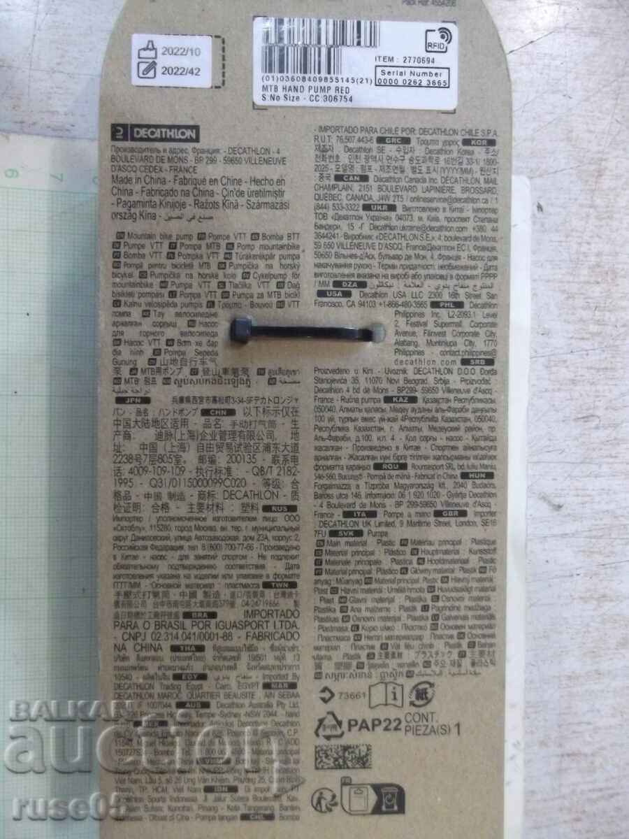 Hand pump for mountain bike red new - 1 - 6