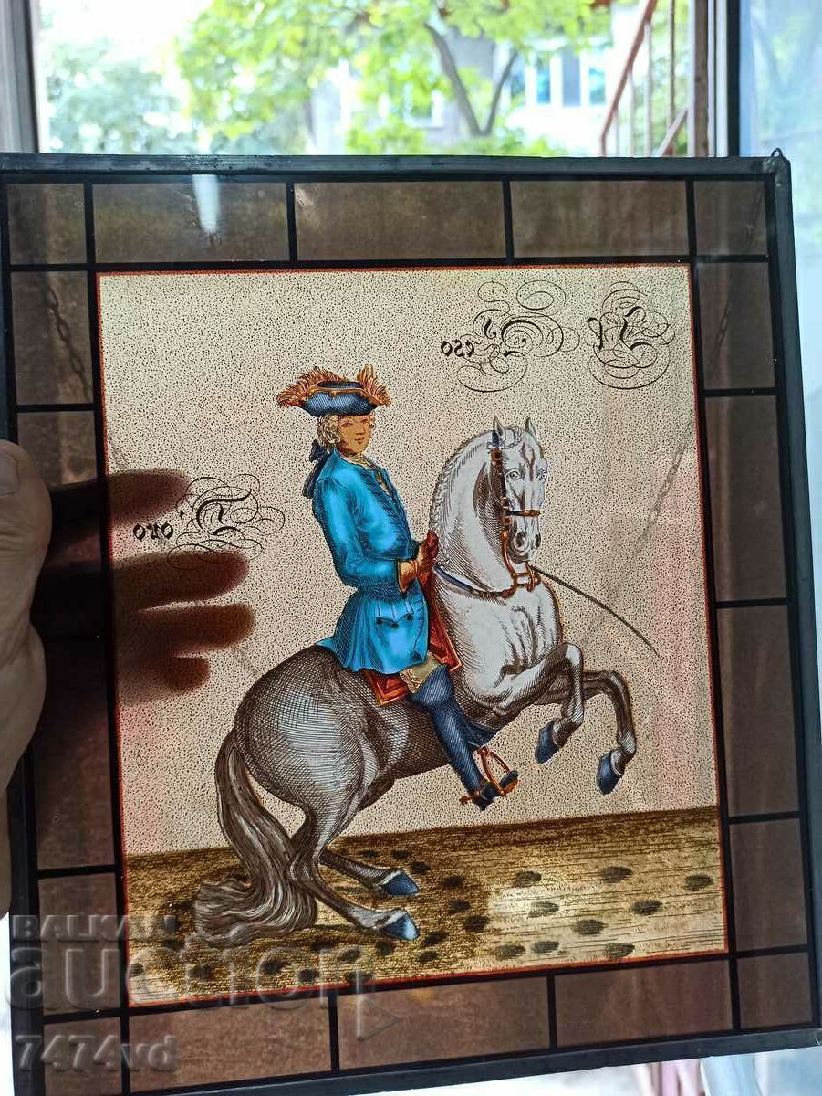 RARE OLD STAINED GLASS, NAPOLEON, DR with price 55.00 BGN | € 28.12 RARE OLD STAINED GLASS, NAPOLEON, DR with price 55.00 BGN | € 28.12
