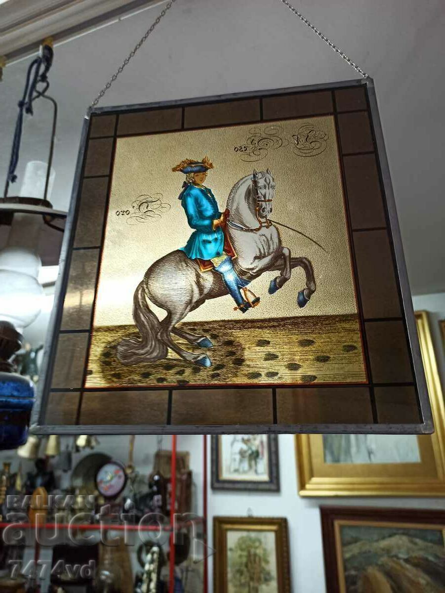 RARE OLD STAINED GLASS, NAPOLEON, DR - 7 RARE OLD STAINED GLASS, NAPOLEON, DR - 7