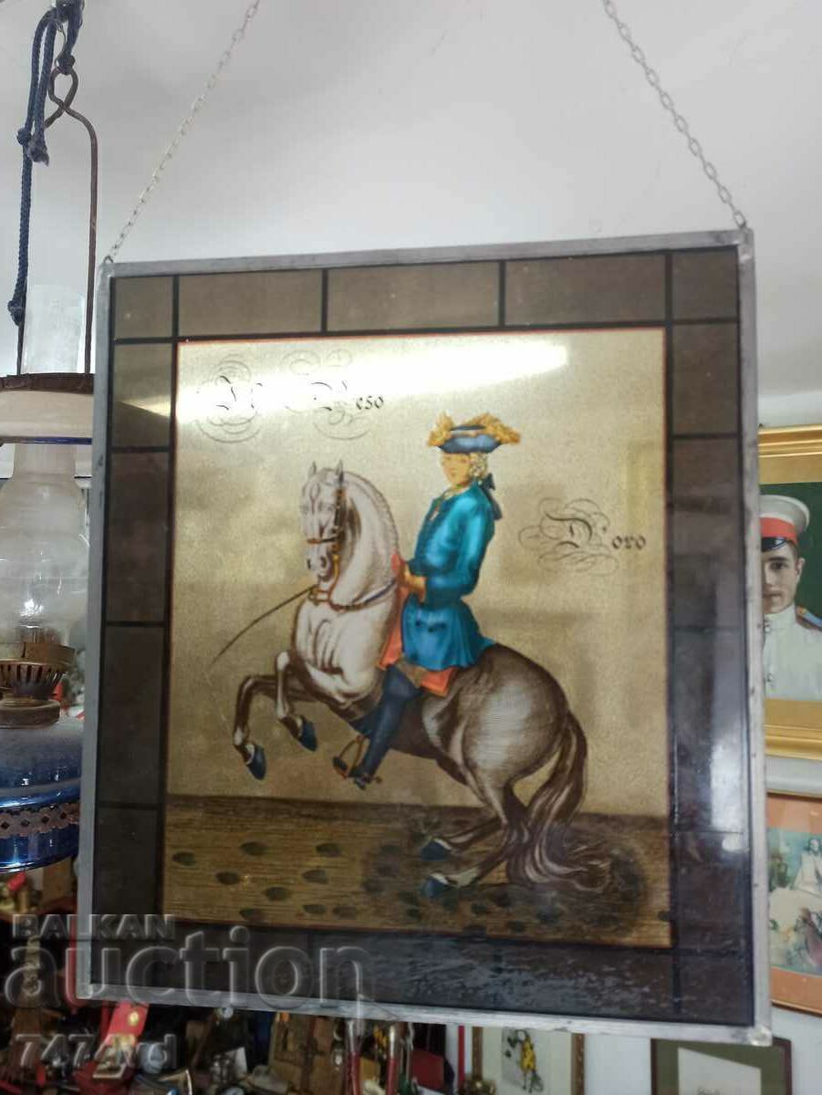 RARE OLD STAINED GLASS, NAPOLEON, DR RARE OLD STAINED GLASS, NAPOLEON, DR