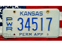 US license plate Plate KANSAS