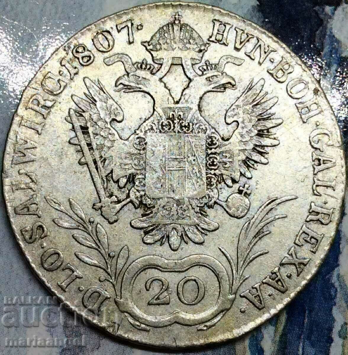 20 Kreuzers 1807 A - Viena Austria - foarte rar
