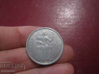 Полинезия 2 франка 1965 год Алуминий