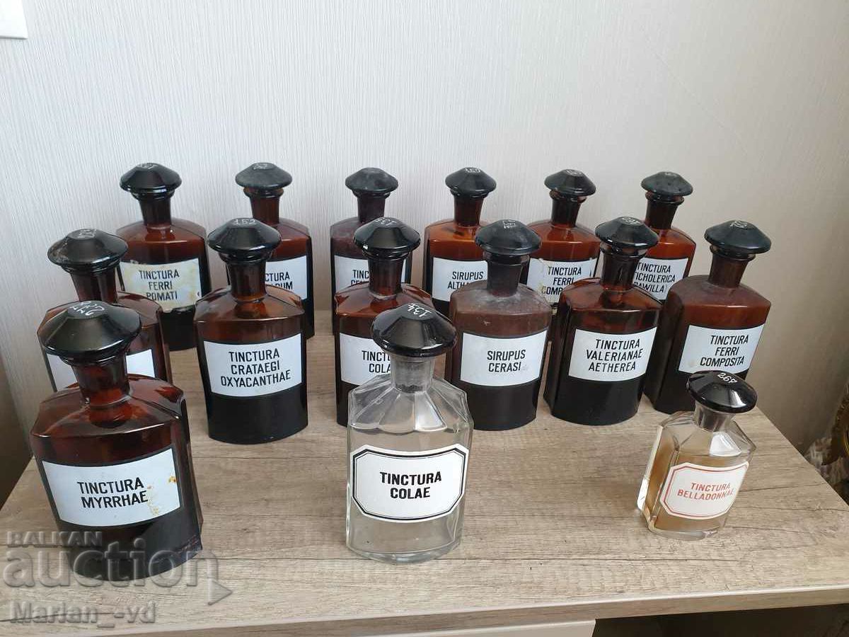 Old apothecary bottles - 15 pieces
