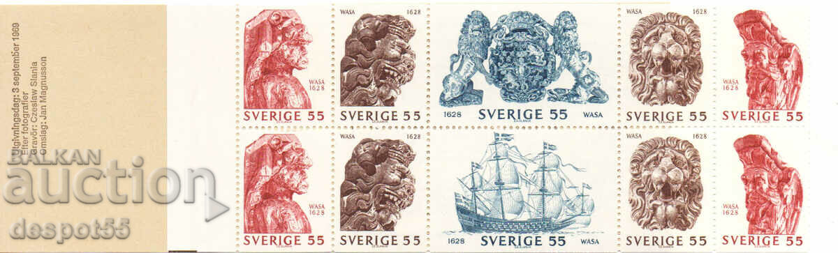 1969. Suedia. Nava de război Wasa. Carnet.