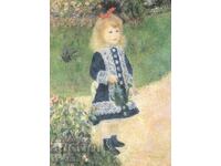 Old postcard - Art - Auguste Renoir, Girl with a watering can