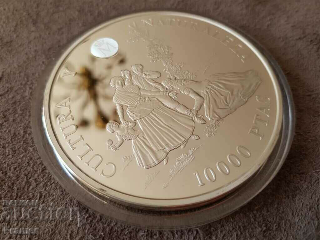 5 OZ 10000 Pesetas 1996 Spain The Nude Maha Francisco Goya - 7