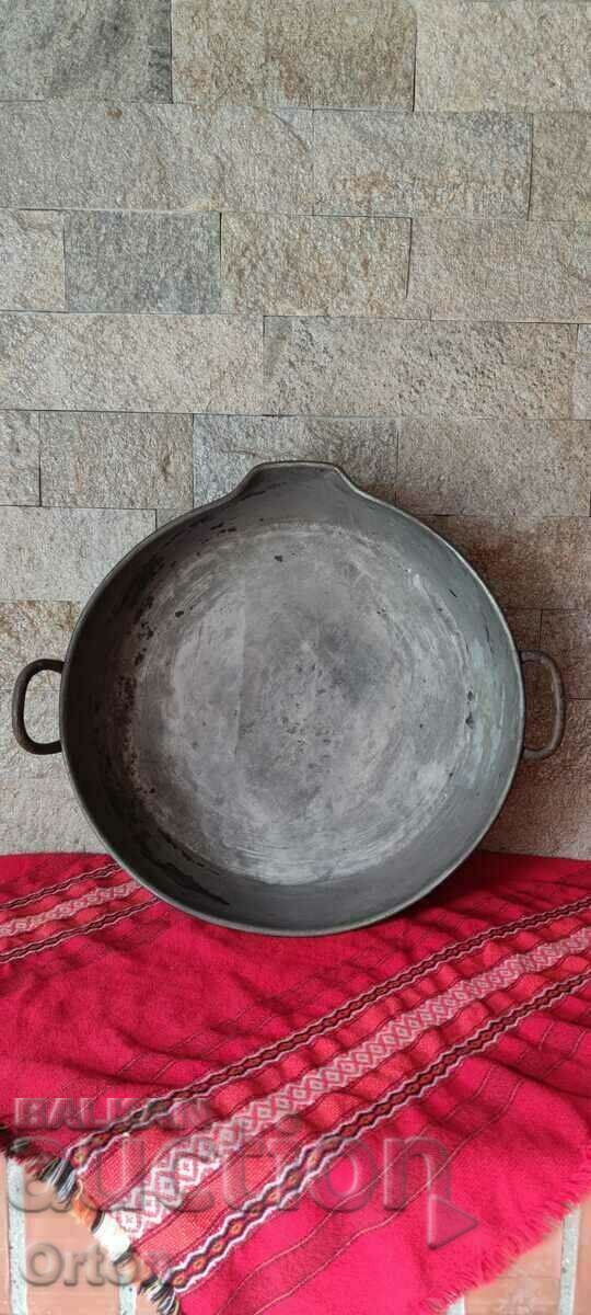 Παλιό σφυρήλατο χάλκινο τηγάνι - 1926 - 5 Παλιό σφυρήλατο χάλκινο τηγάνι - 1926 - 5