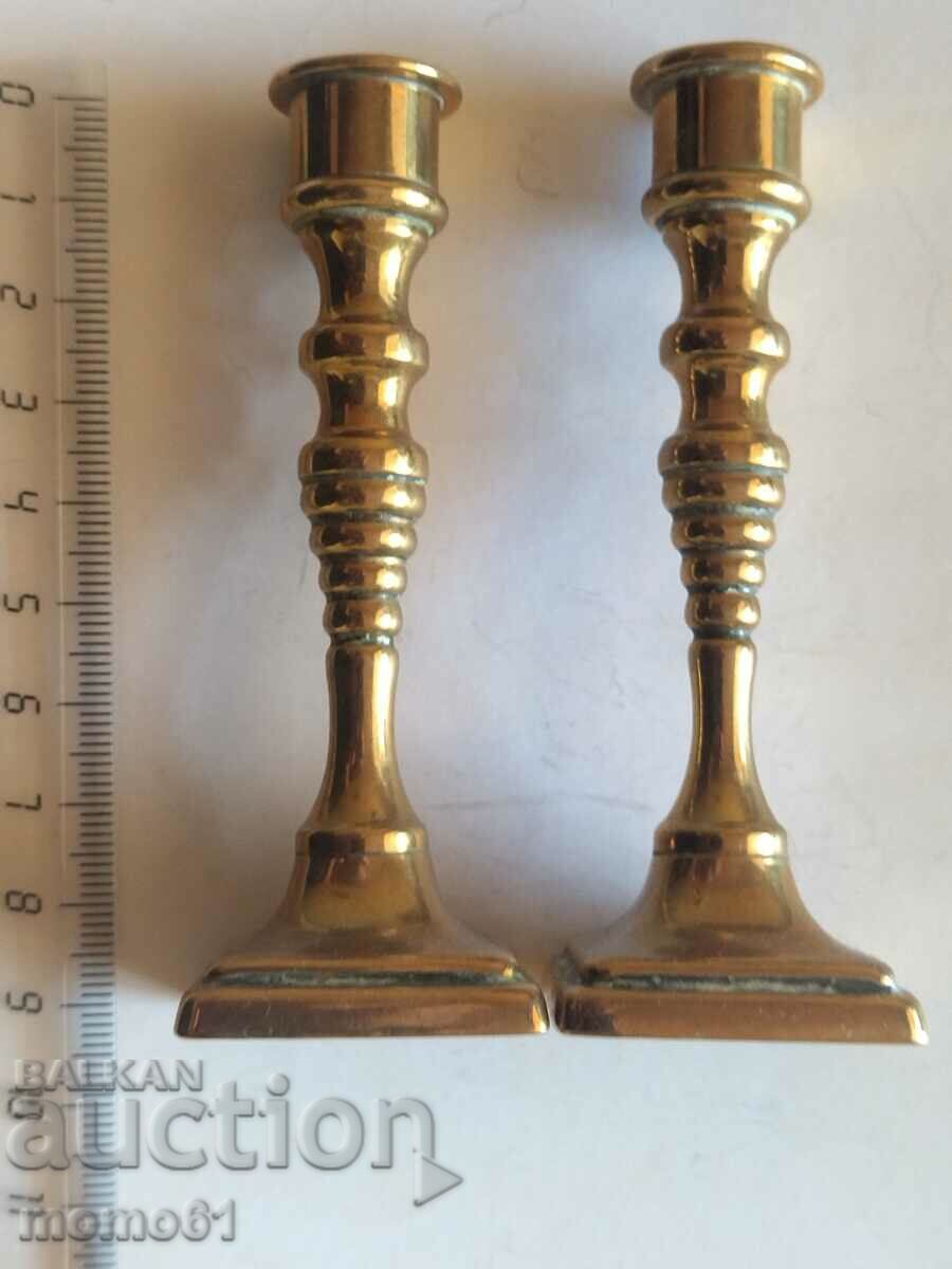 Bronze candlesticks.