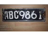 VEHICLE REGISTRATION NUMBER BLACK PLATE - A B C 98 61