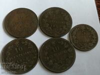 Lot de monede din Italia de diverși ani Cupru