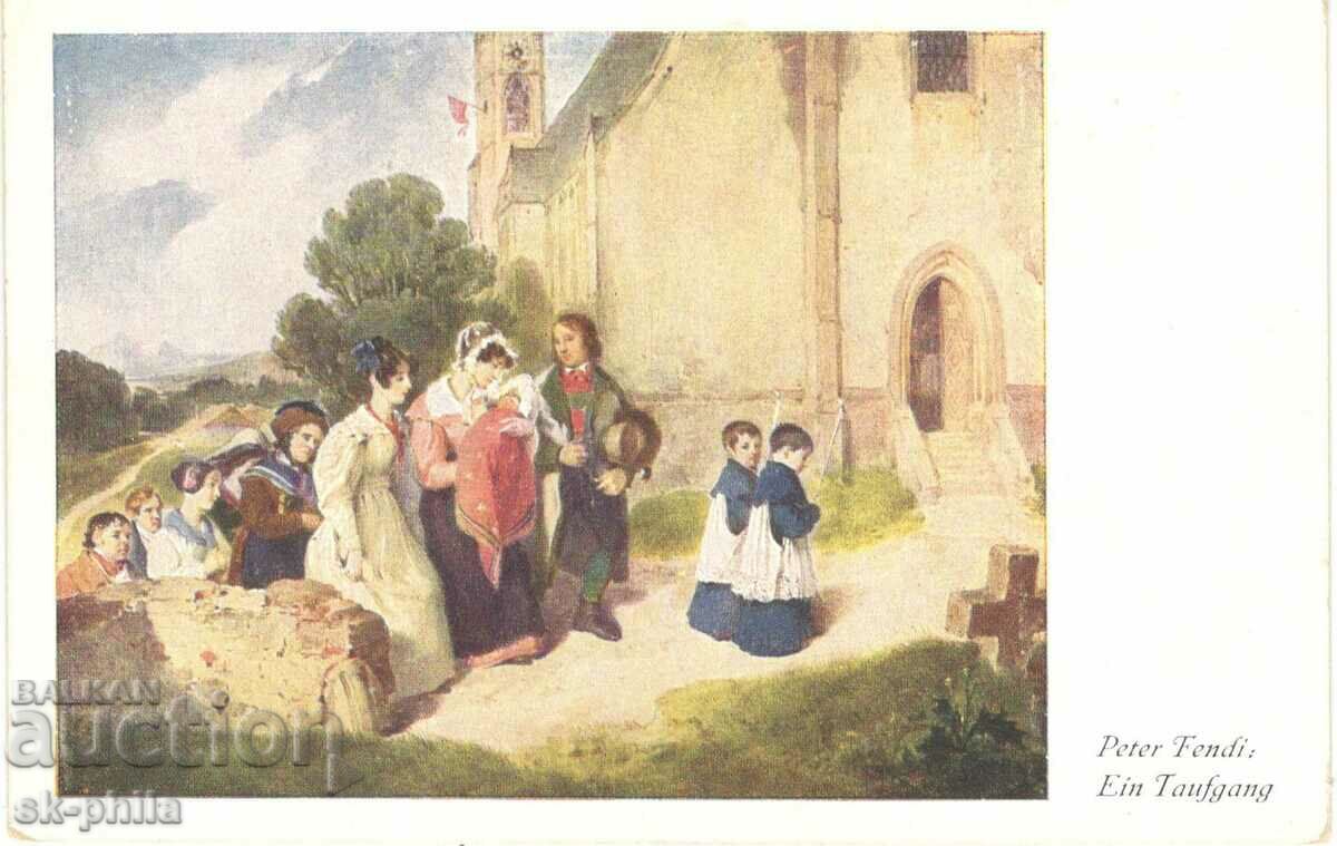 Old postcard - Art - Peter Fend, Baptism