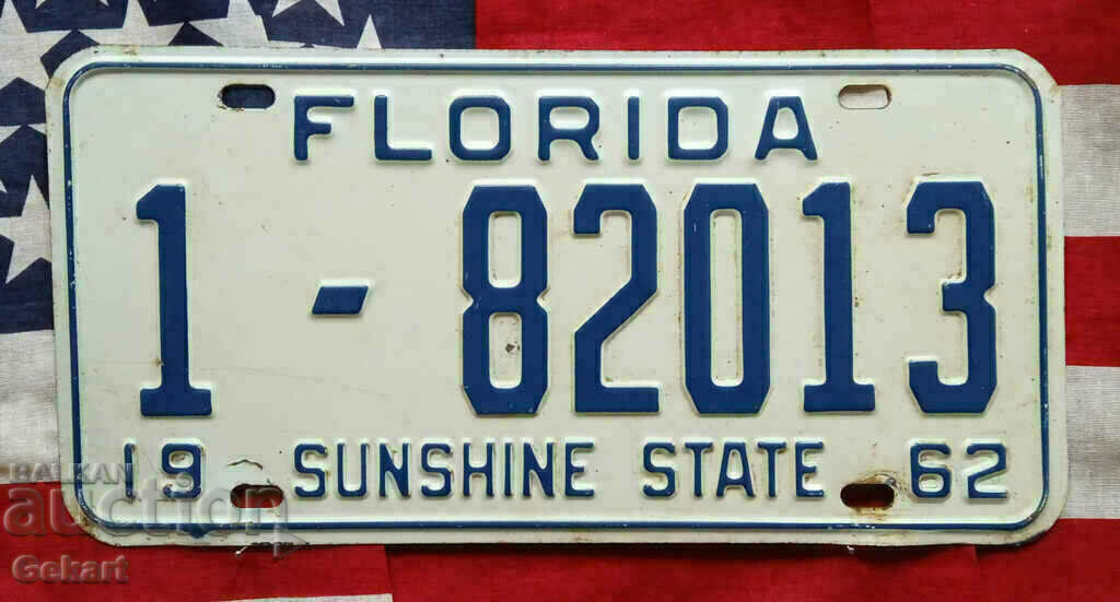 Американски регистрационен номер Табела FLORIDA 1962