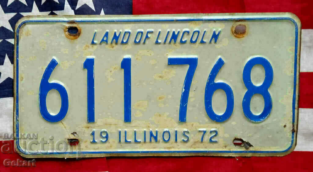 Американски регистрационен номер Табела ILLINOIS 1972