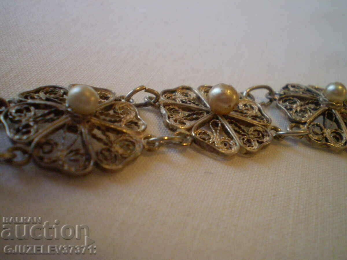 women's filigree bracelet with pearls - 7 women's filigree bracelet with pearls - 7