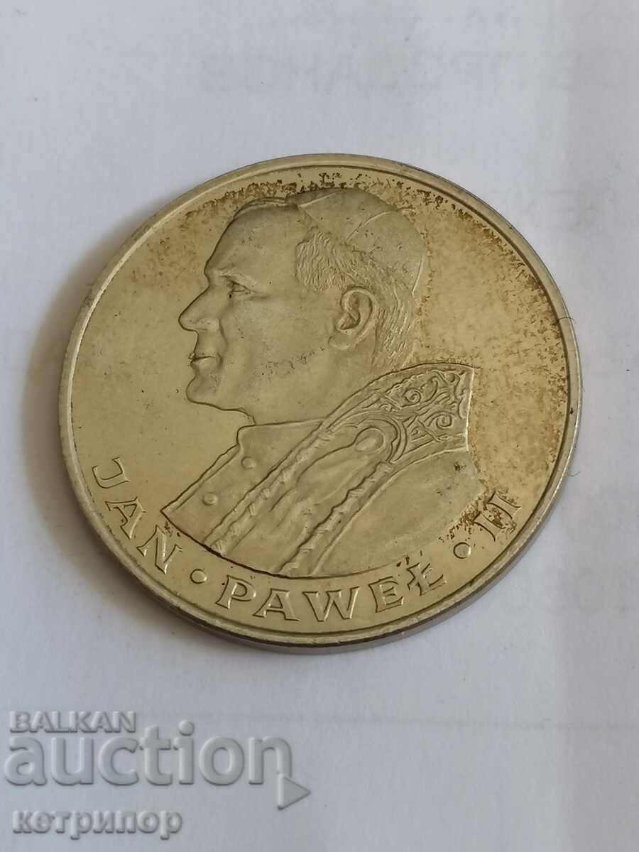 1000 ζλότι Πολωνία 1982 ασήμι με τον Πάπα