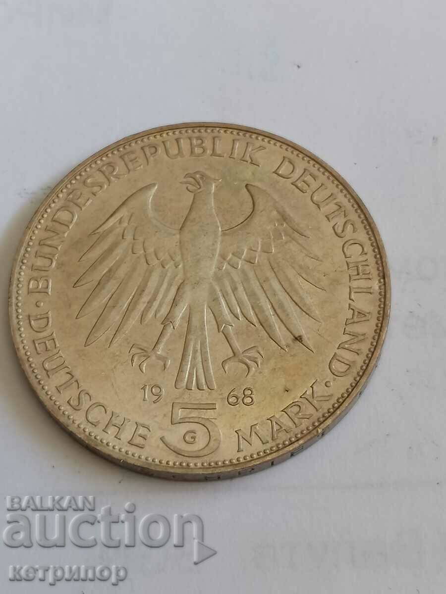5 stamps Germany 1968 G silver. with price 35.00 BGN | € 17.90 5 stamps Germany 1968 G silver. with price 35.00 BGN | € 17.90