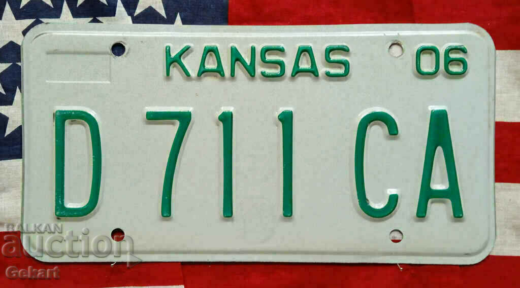 US license plate Plate KANSAS 2006