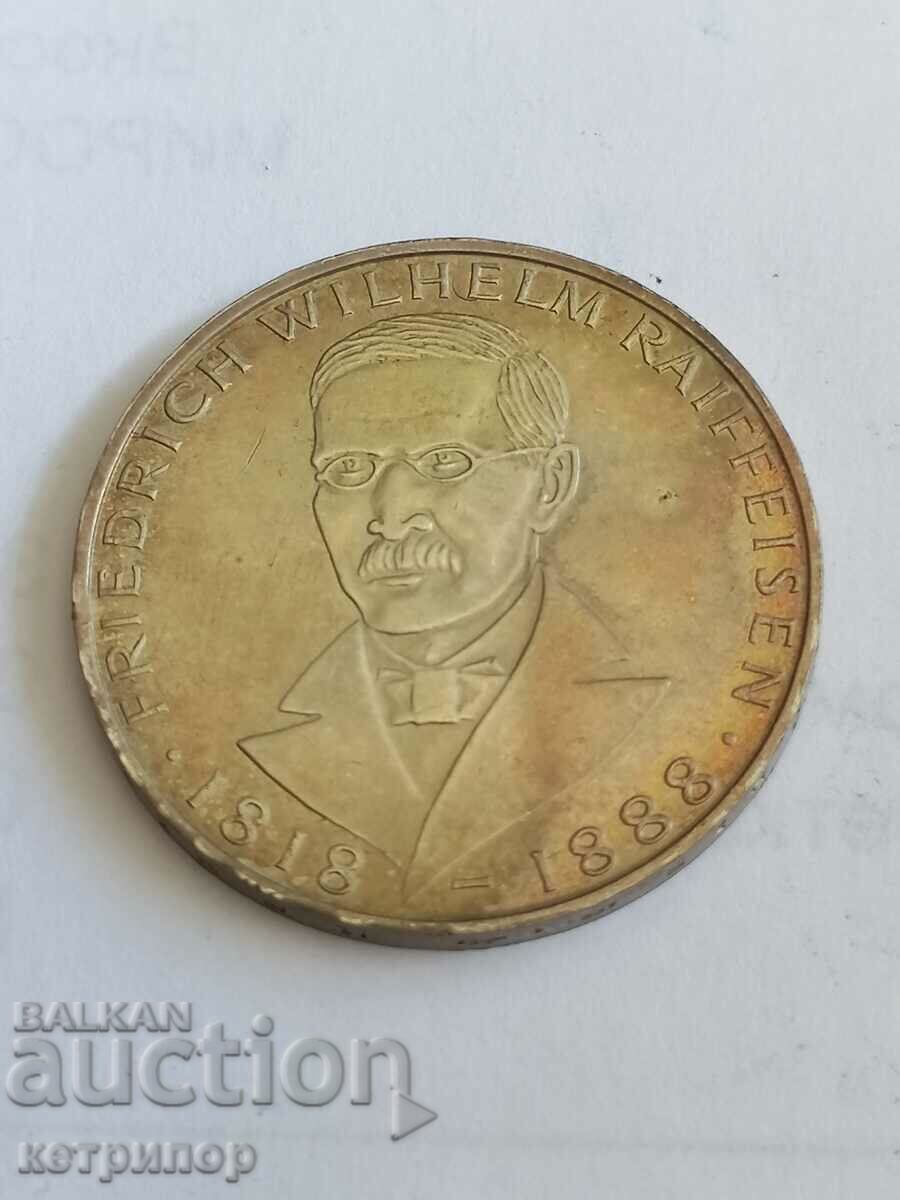 5 марки Германия 1968 г J сребърна.