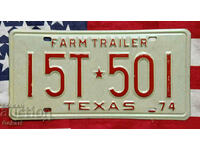 US License Plate TEXAS 1974