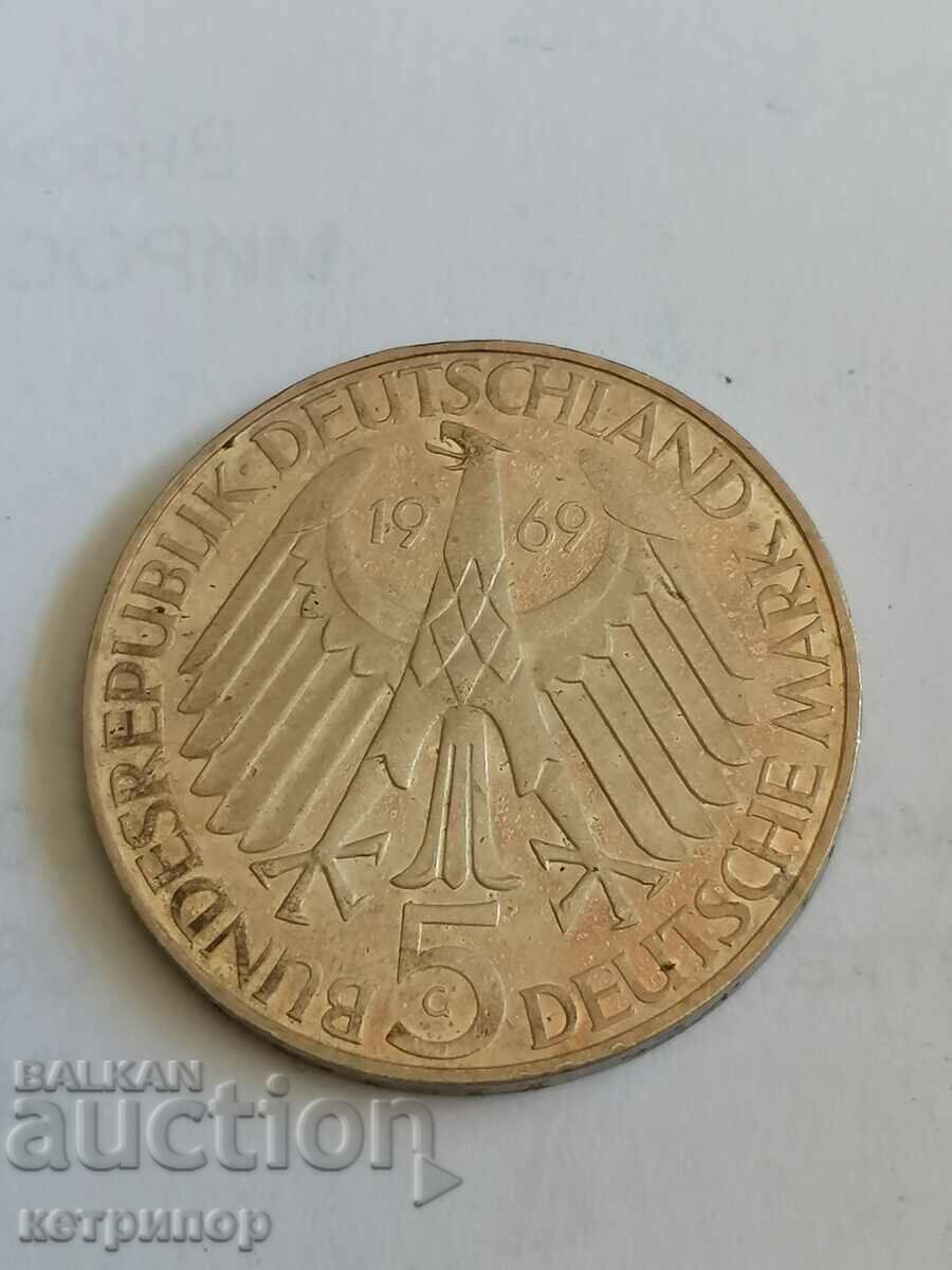 5 stamps Germany 1969 G silver. with price 36.00 BGN | € 18.41 5 stamps Germany 1969 G silver. with price 36.00 BGN | € 18.41