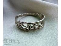 Modernist silver ring