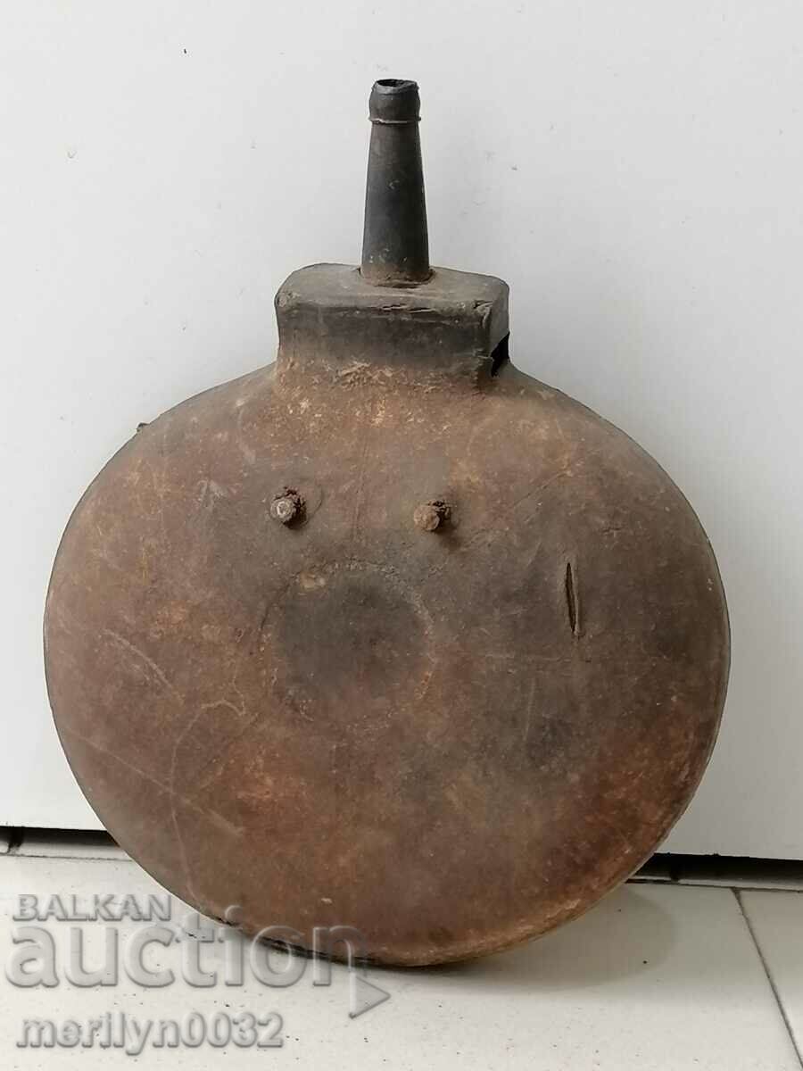 Haiduk powder flask wood and leather UNIQUE rifle pistol 19th century Haiduk powder flask wood and leather UNIQUE rifle pistol 19th century