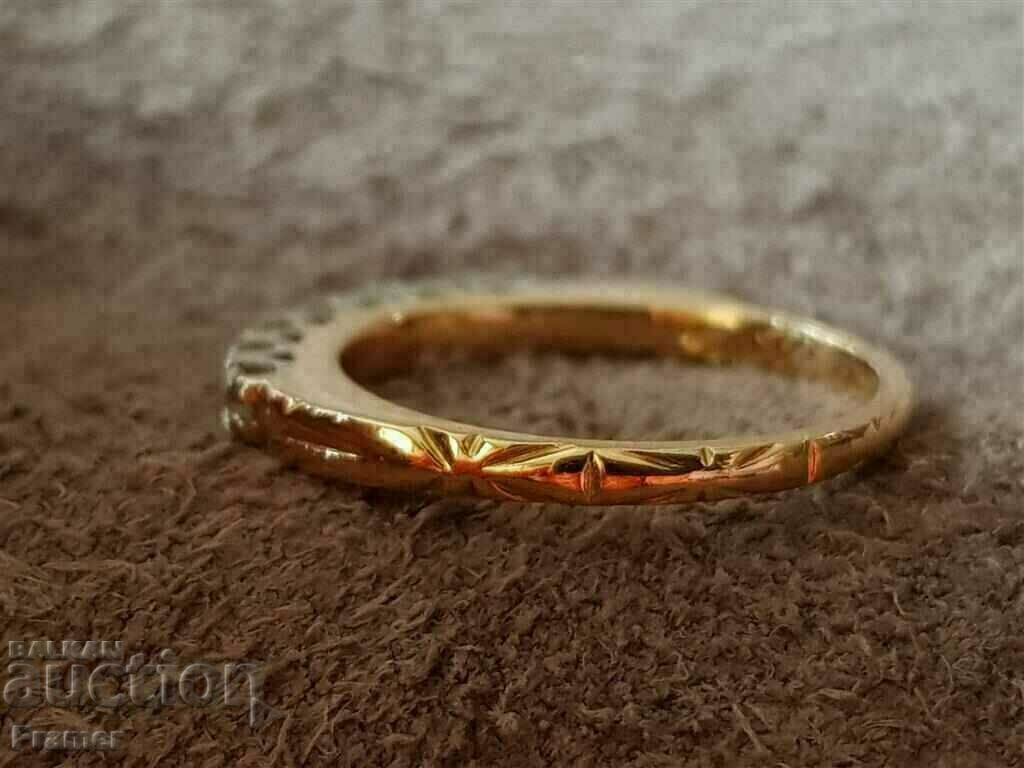 GOLD 18K 7 DIAMONDS elegant ring gold - 6 GOLD 18K 7 DIAMONDS elegant ring gold - 6