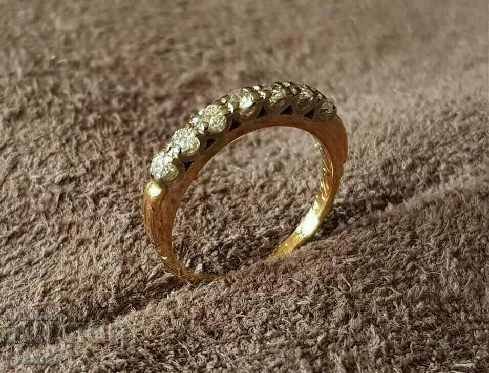 Κομψό χρυσό δαχτυλίδι GOLD 18K 7 DIAMONDS