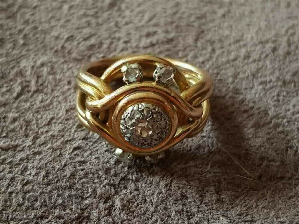 GOLD 18K DIAMOND DIAMONDS elegant gold ring - 7 GOLD 18K DIAMOND DIAMONDS elegant gold ring - 7