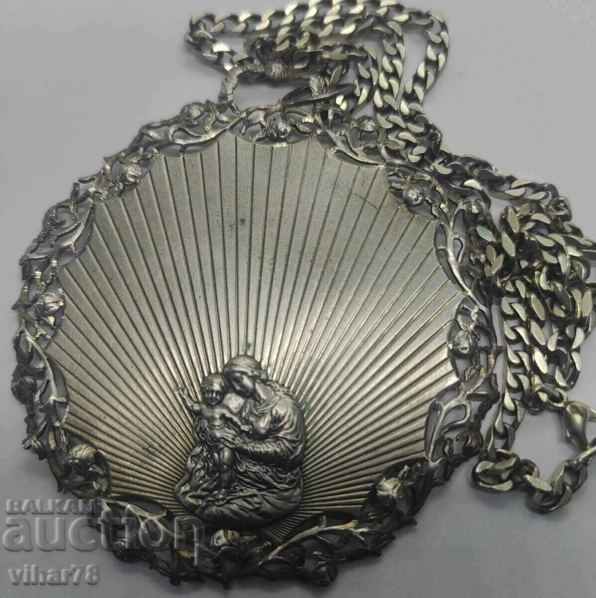 СТАР ОГРОМЕН СРЕБЪРЕН МЕДАЛЬОН проба 800