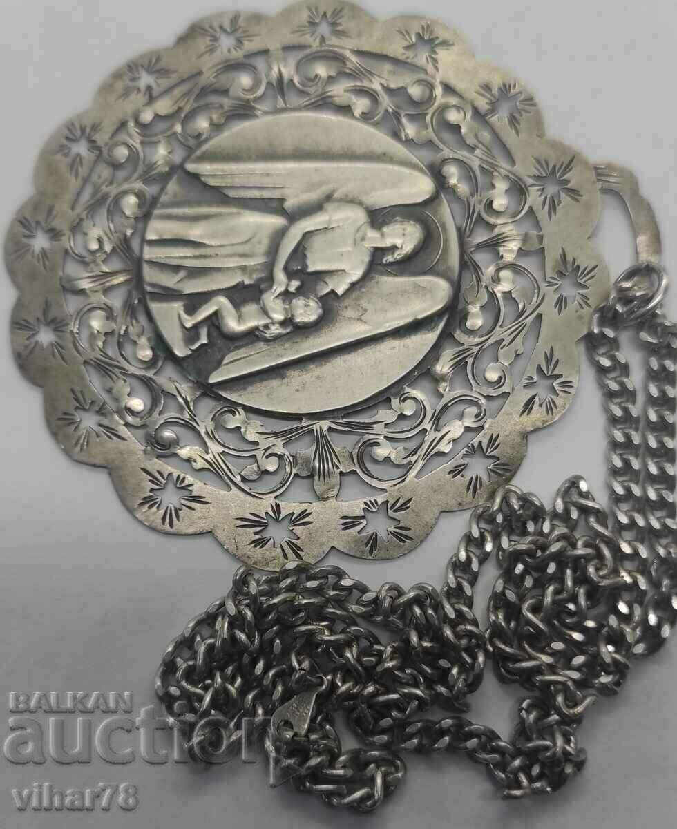 OLD HUGE SILVER MEDALLION 800 proof - 5 OLD HUGE SILVER MEDALLION 800 proof - 5