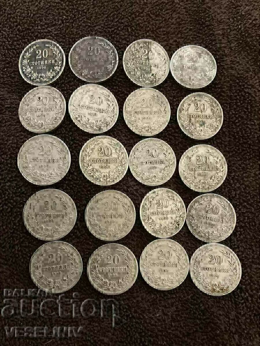 Auction LOT 60 coins 5/10/20 cents 1906 Auction LOT 60 coins 5/10/20 cents 1906