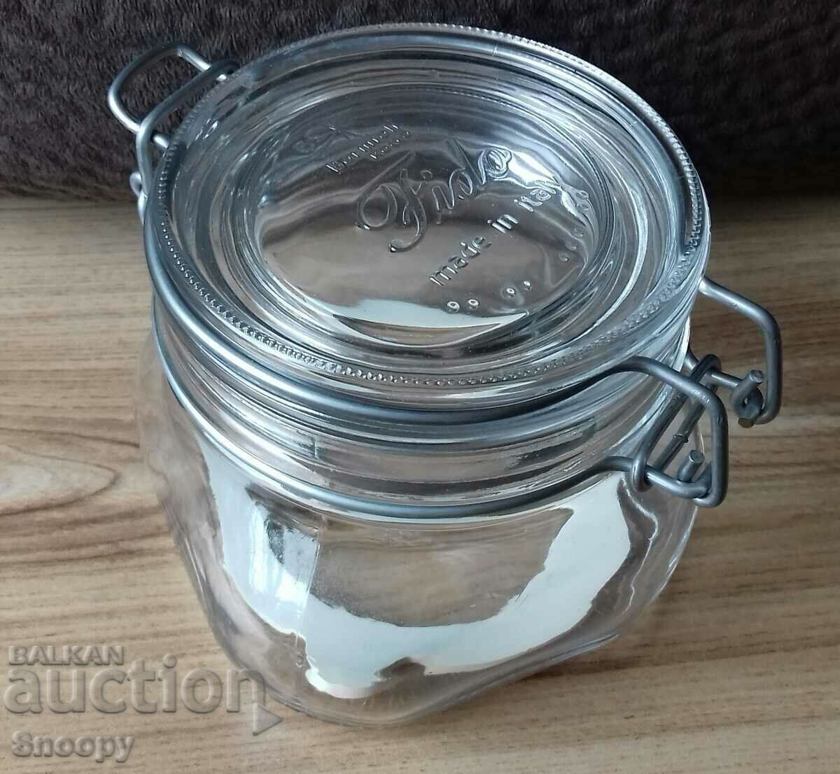 Glass jar with transparent lid Fido 500 ml with price 2.00 BGN | € 1.02 Glass jar with transparent lid Fido 500 ml with price 2.00 BGN | € 1.02