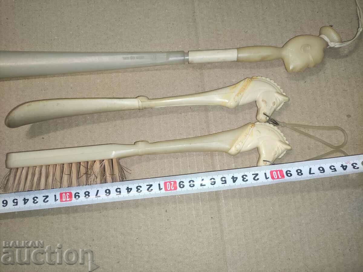 Shoes and a brush with figures of a horse, a head with price 50.00 BGN | € 25.56