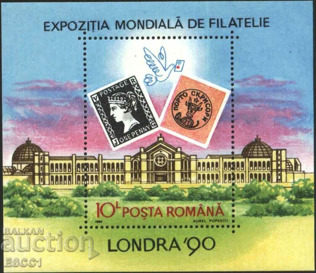 Clean Block Philatelic Exhibition Londra 1990 from Romania