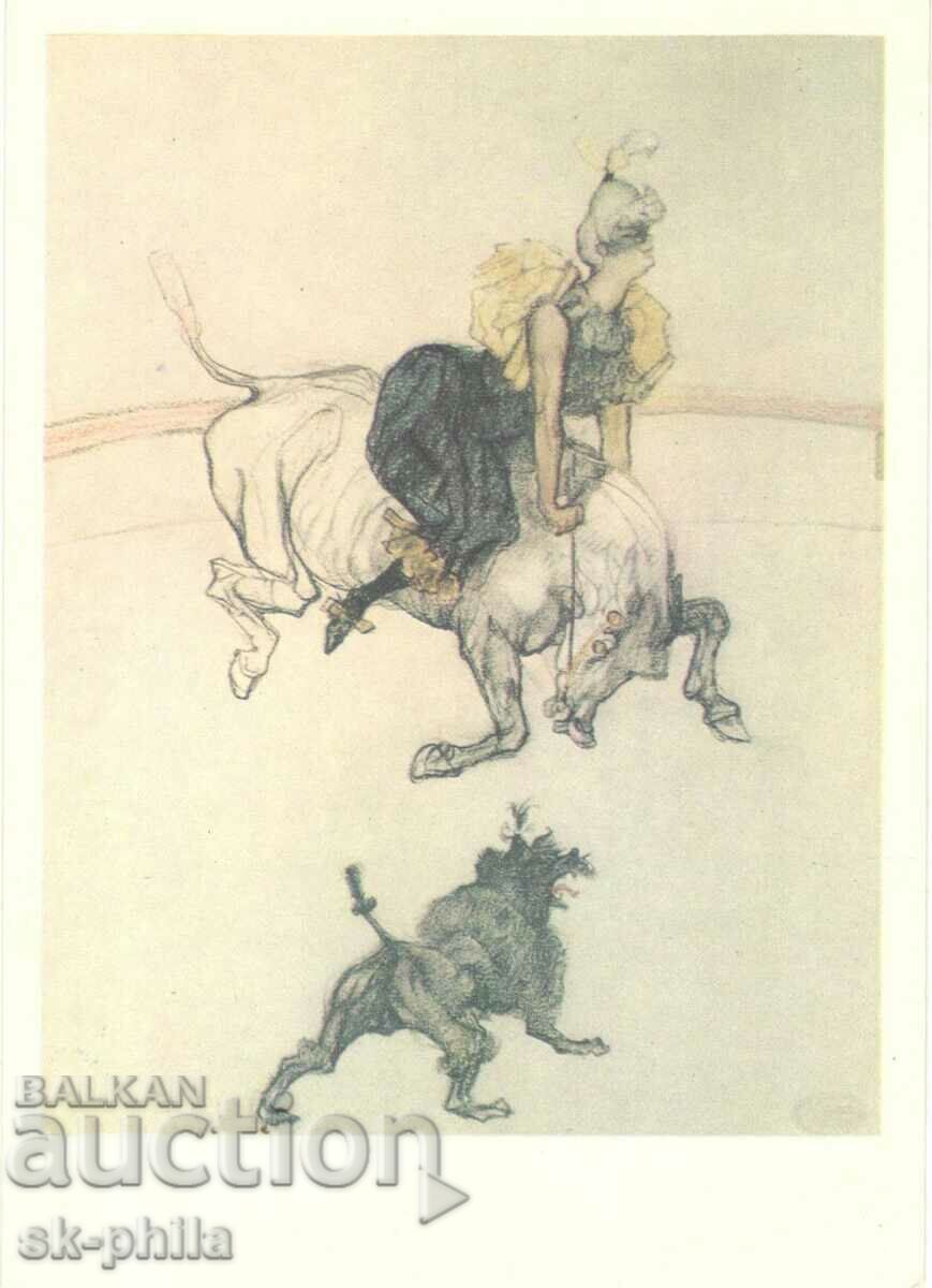 Carte poștală veche - Artă - A. Toulouse-Lautrec, Femeie clovn