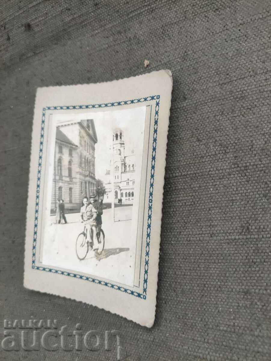 Cyclist on Alexander Nevsky Square 1948